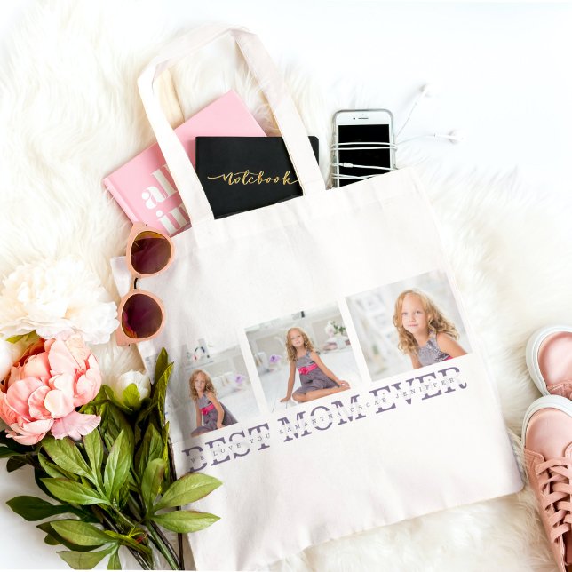 Bolso De Tela Foto Collage moderna de la mejor mamá del regalo p (Subido por el creador)