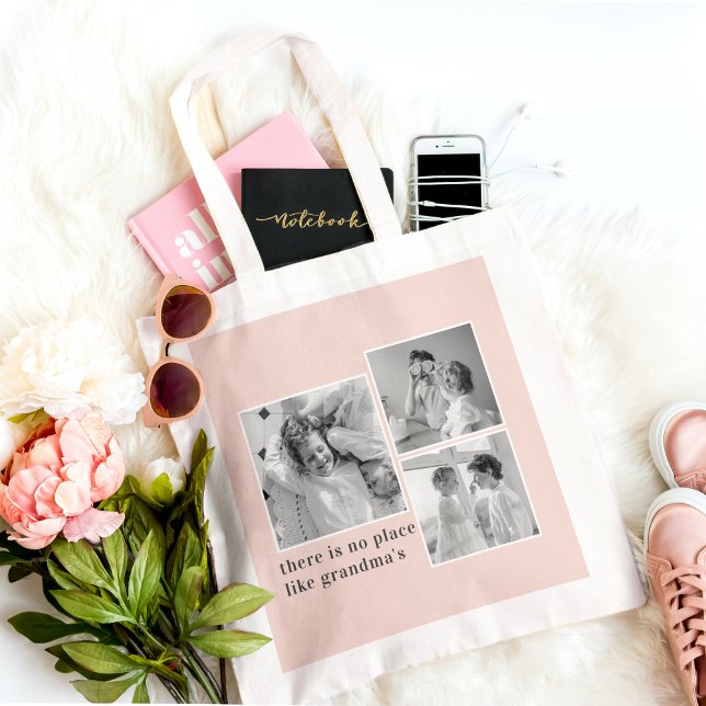 Bolso De Tela Foto Collage Pastel Mejor Regalo De Abuela Rosa (Subido por el creador)
