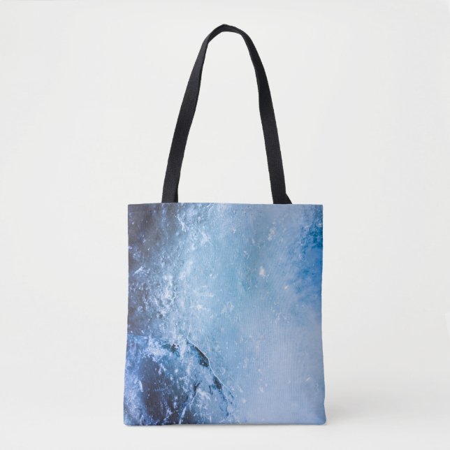 Bolso De Tela Foto de arte de resumen de hielo azul (Anverso)