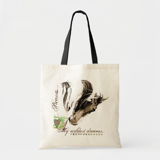 Bolso De Tela Foto de caballo salvaje Picasso Boho Cowgirl Tote  (Frente)