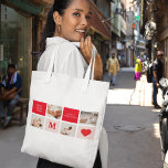 Bolso De Tela Foto de colección moderna de regalo de la mejor ma<br><div class="desc">Moderno Collage Photo Red & Pink Best Mom Ever Gift. Mejor regalo personalizado para el Día de la Madre,  el Día de la Mujer o el Cumpleaños de la Madre. Sorprende a mamá con un regalo que es tan asombroso como ella.</div>