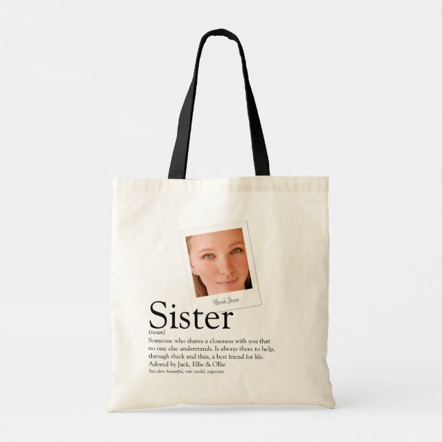 Bolso De Tela Foto de definición de hermana moderna (Reverso)
