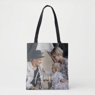Bolso De Tela Foto de familia Personalizado con nombre personali
