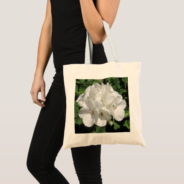 Bolso De Tela Foto de flor de geranio blanco (Anverso (producto))