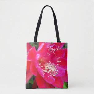 Bolso De Tela Foto de Flor Rosa Tropical