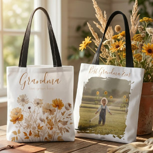 Bolso De Tela Foto de flor silvestre del amor de la abuela