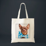 Bolso De Tela Foto de gato de perro Mascota Personalizado modern<br><div class="desc">Este diseño sencillo y moderno se compone de una tipografía de suero y añade una foto personalizado. Agregue el nombre de su mascota.</div>