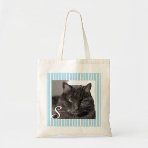 Bolso De Tela Foto de gato negro estampada personalizada