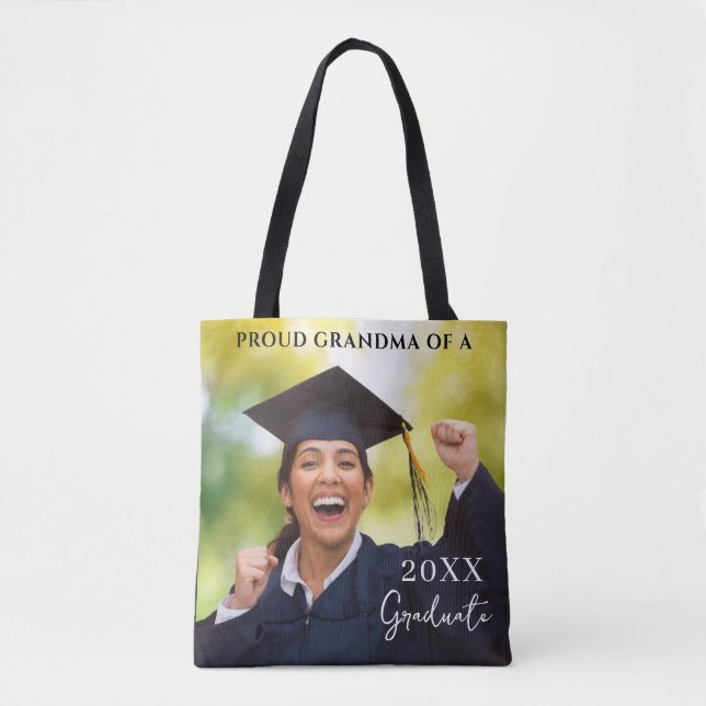 Bolso De Tela Foto de graduación: Abuela orgullosa (Anverso)