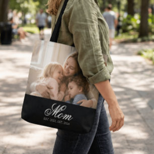 Bolso De Tela Foto de guión elegante negro establecido por mamá