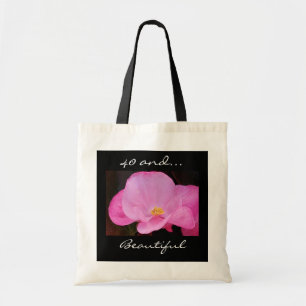 Bolso De Tela Foto de hermosas flores rosadas 40 cumpleaños