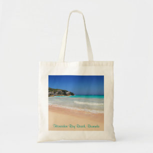 Bolso De Tela Foto de herradura de la playa de la arena del rosa