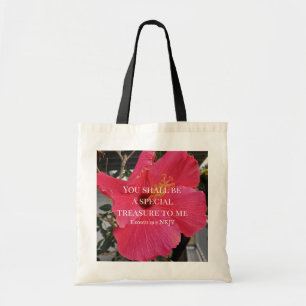 Bolso De Tela Foto de Hibiscus Special Treasure Bible Verse