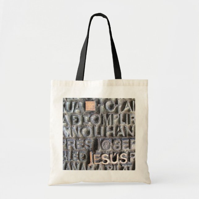 Bolso De Tela Foto de Jesús Sagrada Familia de la placa de (Frente)