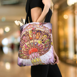 Bolso De Tela Foto de la atracción de columpios de carnaval rosa