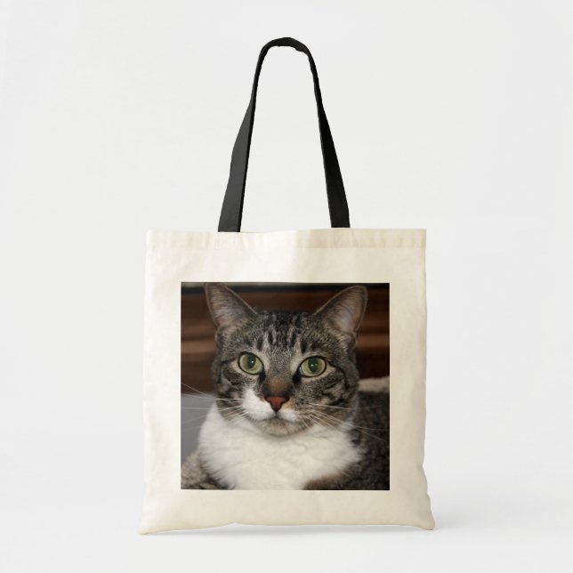 Bolso De Tela Foto de la cara del gato de Tabby del mascota (Frente)