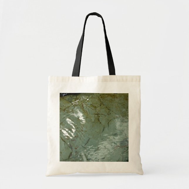 Bolso De Tela Foto de la naturaleza de la losa cubierta de agua (Frente)