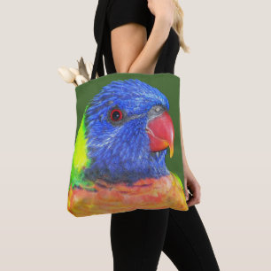 Bolso De Tela Foto de loro arcoiris colorido