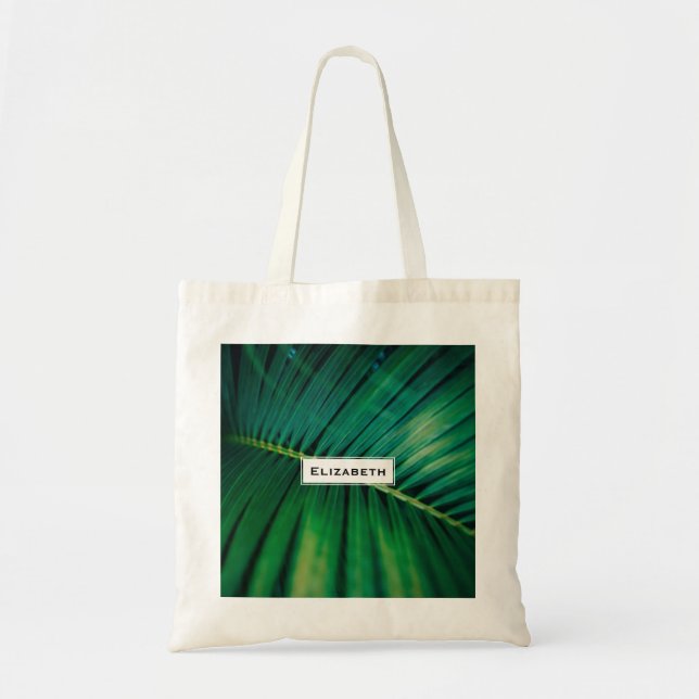 Bolso De Tela Foto de naturaleza tropical de frondosas de hojas  (Frente)