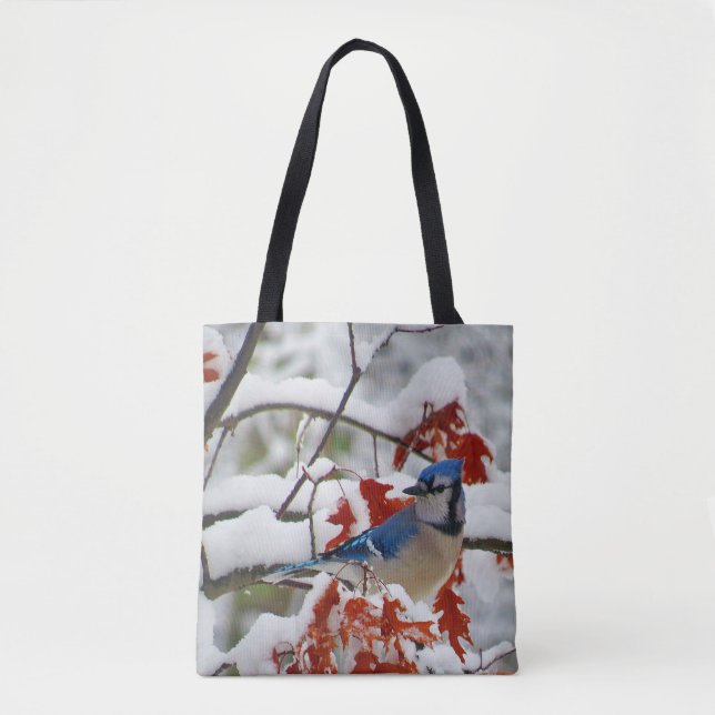 Bolso De Tela Foto de Nieve de Jay Azul bonito (Anverso)