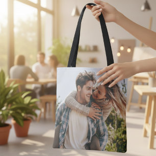 Bolso De Tela Foto de pareja imagen propia doble lado