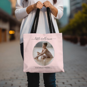 Bolso De Tela Foto de pequeña bailarina de ballet rosa pálido