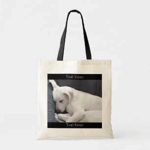 Bolso De Tela Foto de perro blanco durmiendo pacíficamente en el