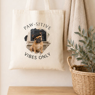 Bolso De Tela Foto de perro de Bulldog Francés con vibraciones p