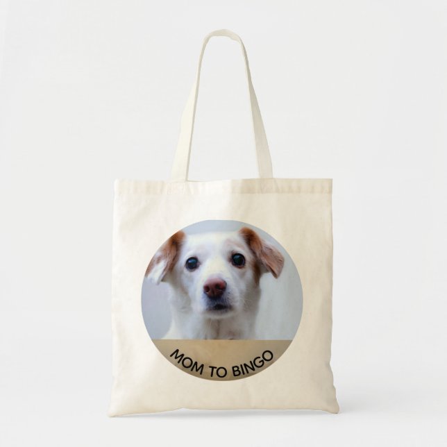 Bolso De Tela Foto de perro Mascota personalizado con nombre (Frente)