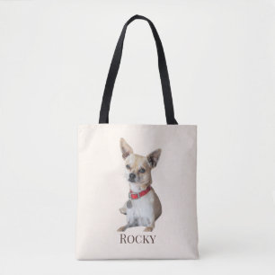 Bolso De Tela Foto de perro personalizada Nombre de mascota pe
