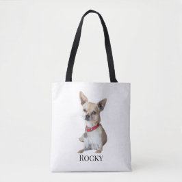 Bolso De Tela Foto de perro personalizada | Nombre de mascota pe