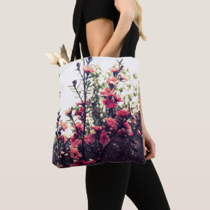 Bolso De Tela Foto de Pink Blossom Wild Meadow