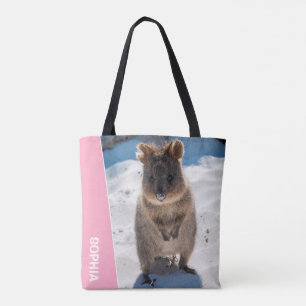 Bolso De Tela Foto de Quokka Australia Animal Lindo en la Playa