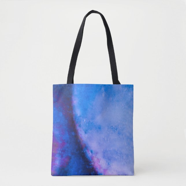 Bolso De Tela Foto de resumen azul púrpura (Anverso)