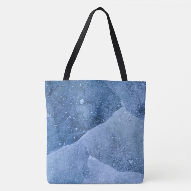 Bolso De Tela Foto de resumen de hielo azul (Anverso)