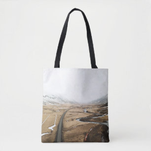 BOLSO DE TELA FOTO DE ROAD HACIA LA MONTAÑA