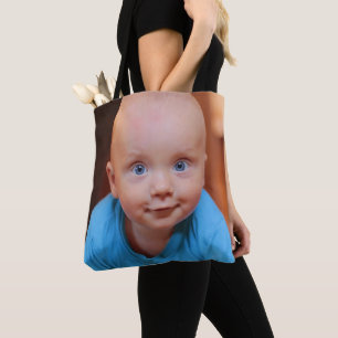 BOLSO DE TELA FOTO DE TU BEBÉ EN TODO EL TOTE DE IMPRESIÓN