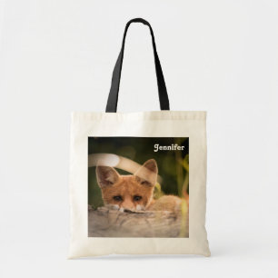 Bolso De Tela Foto de un Pequeño Naranja Fox