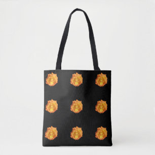 Bolso De Tela Foto de un rosa naranja en negro