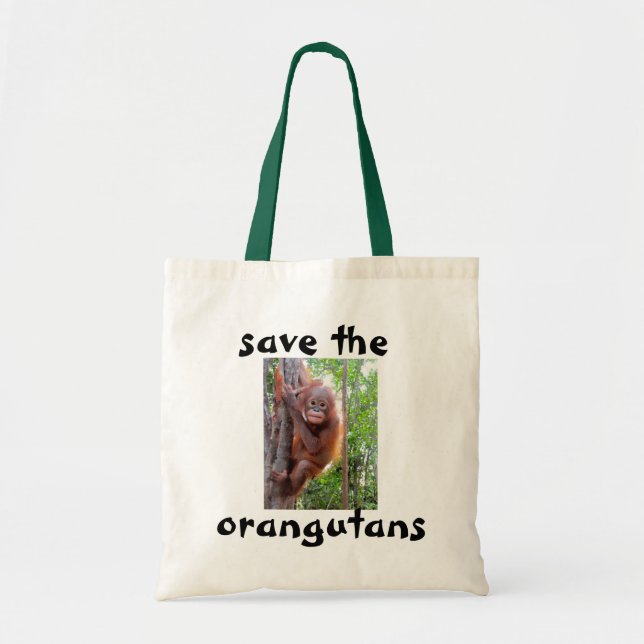 Bolso De Tela Foto de Uttuh del orangután del bebé (Frente)