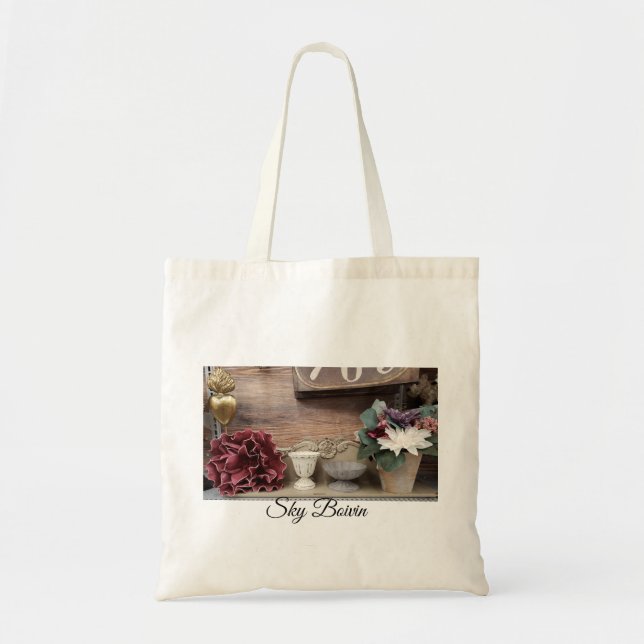 Bolso De Tela foto del estante de flores (Frente)