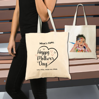 Bolso De Tela Foto del Personalizable del corazón del Día de la 