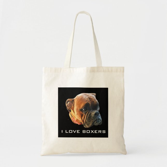 Bolso De Tela Foto del Personalizado del Mascota del perro Boxer (Frente)