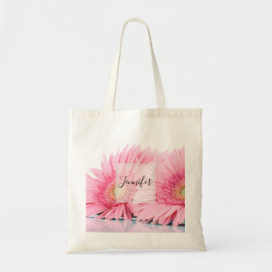 Bolso De Tela Foto Elegante de Gerbera Rosa Daisies