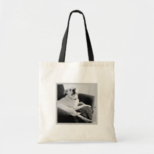 Bolso De Tela Foto en blanco y negro de un mensaje de texto de p