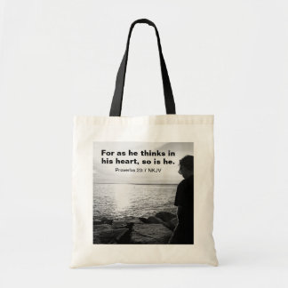 Bolso De Tela Foto en blanco y negro del verso de la Biblia del