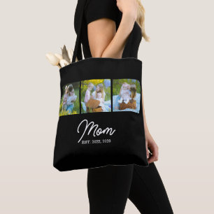Bolso De Tela Foto en negro 3 de Mom Established Script