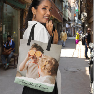Bolso De Tela Foto familiar moderna y regalo personalizado de fá