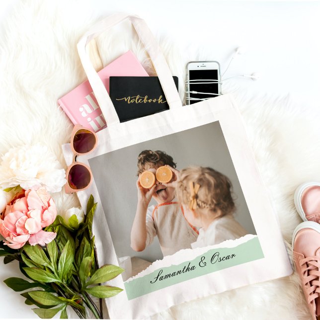 Bolso De Tela Foto familiar moderna y regalo personalizado de fá (Subido por el creador)