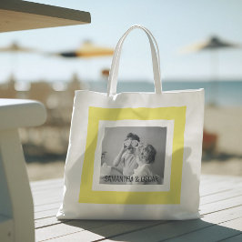 Bolso De Tela Foto familiar moderna Yellow Simple Lovely Gift